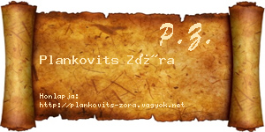 Plankovits Zóra névjegykártya